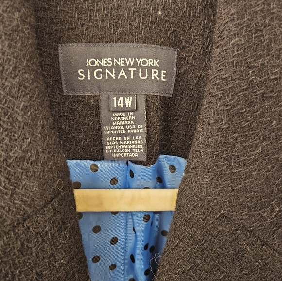 NWT - Jones New York Signature Black Wool Blazer Sweater - Size 14W - Picture 2 of 8